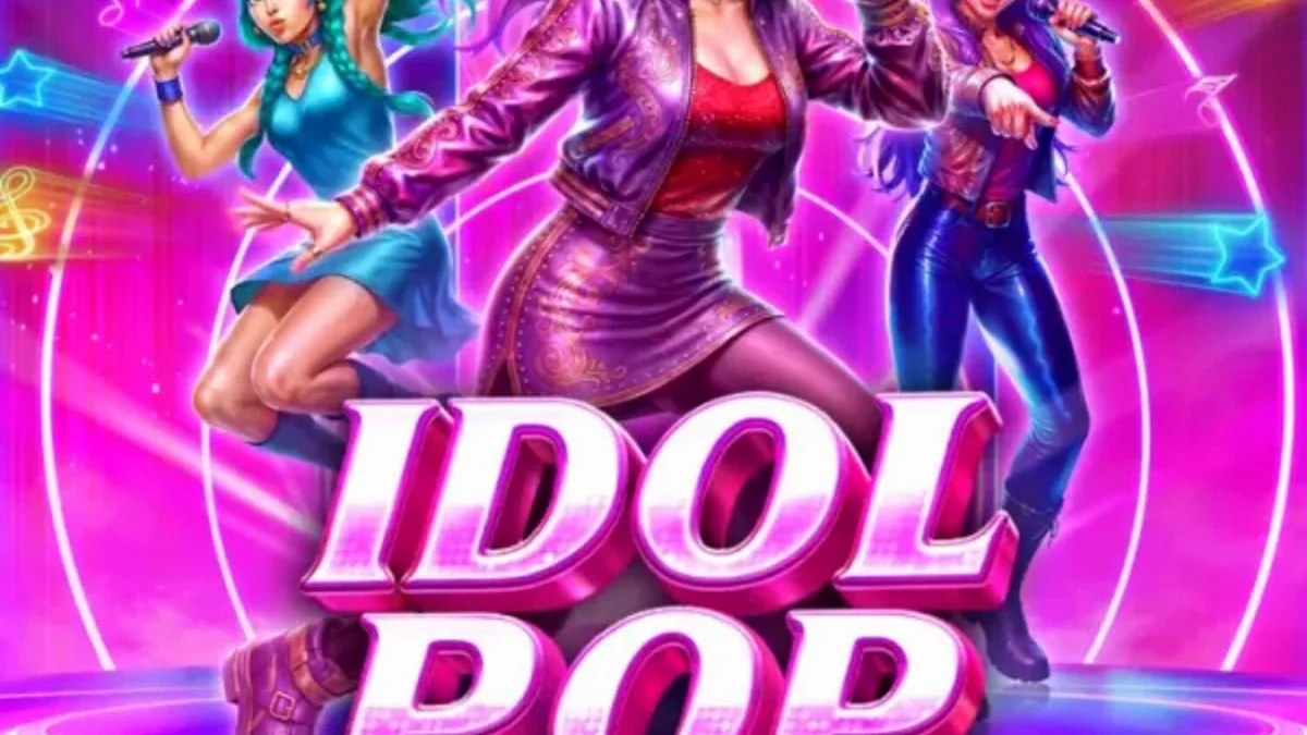 Idol Pop Fever slot machine interface with neon concert theme
